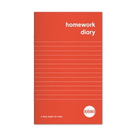 RHINO A6+ Homework Diary, 84 Page / 1 Pack, 6 Day Week Academic Planner, Study & School Supplies