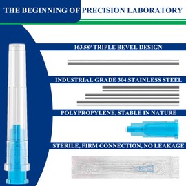 23 Gauge 1 Inch with Cap for Lab Accessories, Luer Lock Tools for Measuring, Refilling Inks, Crafts and Industry 100PCS Individually Wrapped