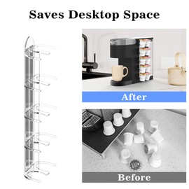 NiHome Acrylic Coffee Pod Capsule Holder for K-Cup Pods, Convenient for Coffee Machines, Space-Saving for Small Countertops - Accommodates 10 Capsules, Easy Installation, Wide Compatibility (2 Pack)