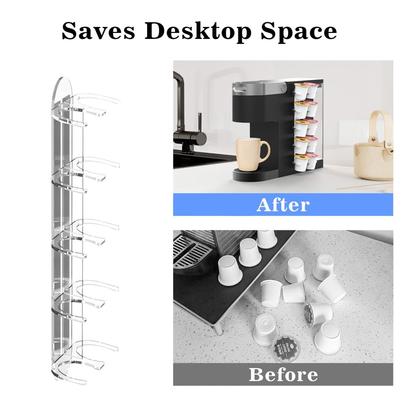 NiHome Acrylic Coffee Pod Capsule Holder for K-Cup Pods, Convenient