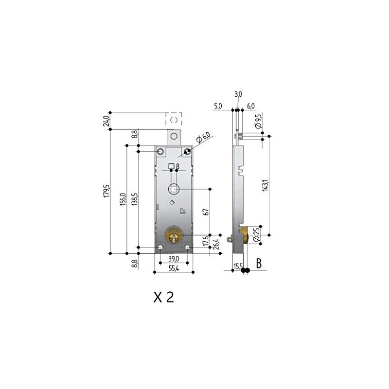 Rocker Lock / Garage Lock Round Cylinder