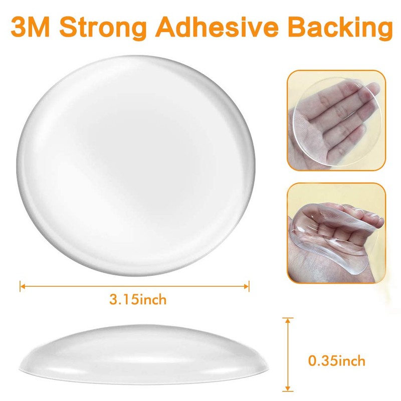 Door Stopper Wall Protector (6pack) - Adhesive Reusable Bumper Protector