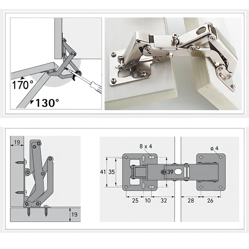 Qrity 2 PCS 175 Degree Hinges Soft Close Hinge Hydraulic