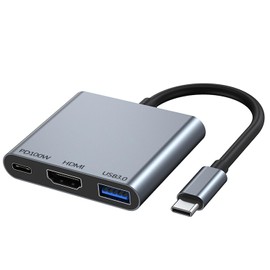Adaptador USB C a HDMI, 3 en 1 USB C Hub, Adaptador para MacBook Air con Salida HDMI 4K, Puerto USB 3.0 y 100w PD Carga, Compatible con MacBook...    