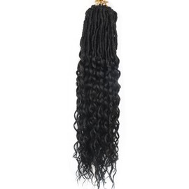 Faux Locs Crochet Hair for Black Women Goddess Locs Crochet Hair Pre Looped 24 Inch 8 Packs Soft Locs Crochet Braids With Curly Ends Deep Wave Hair Extensions(24 Inch/Pack of 8, 2#)