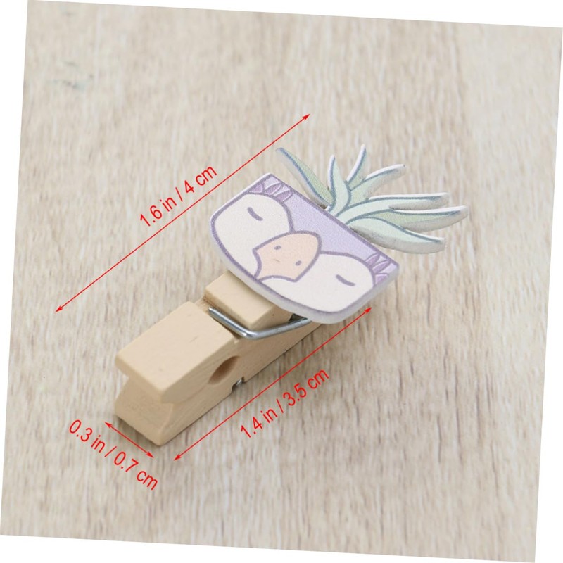 BIUDECO Creative Cactus Wooden Photo Clips 10/Pack Memo Photo Note