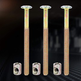 10 Unidades/paquete De Pernos Para Muebles M6, Pernos Para Muebles De Acero Al Carbono M6, Juego De Tuercas Y Tornillos Hexagonales, Tornillos De Acero Al Carbono Galvanizado Y Sujetador(80mm)