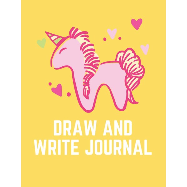 Draw And Write Journal: Unicorn - 120 Half Page Lined