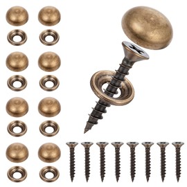 Pack of 8 decorative brass screws with caps, self-tapping screw, decorative screws, cover caps for screws, window screws for handmade furniture such as mirrors, showcases, tables (15 mm)