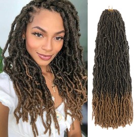 26 Inch Faux Locs Crochet Hair 7 Packs Soft Locs Crochet Hair Pre Looped Locs Hair Braids Goddess Locs Hair Ombre Blonde Distressed New Locs for Women T27