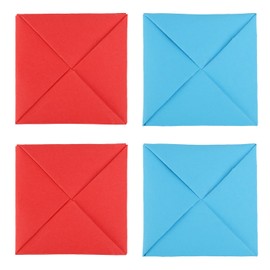 Tinoaly 4pcs Ddakji Paper Flip Toy, Korean Traditional Cardboard Hitting Game Set Blue & Red Hard Paper Flip Game for Role-Playing Party Games & Fun Competition with Friends