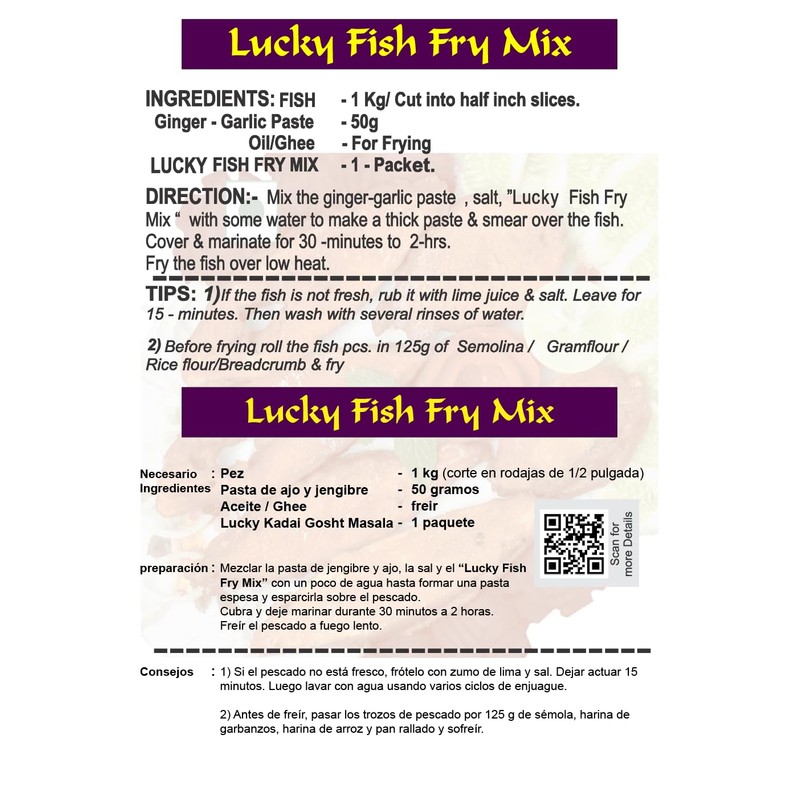 Lucky Masale Combo Fish Pack of 5 (3 Fish Fry,