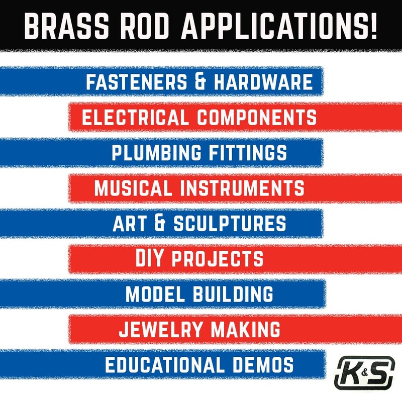 K&S 真鍮丸棒 外径0.5mm 長さ300mm(5本入り)