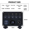12V 5 Gang Toggle Rocker Switch Panel for Boat Waterproof