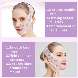 Mentonera Papada Reutilizable - MáScaras Faciales En V, Máscara Correa Transpirable - Mascarilla Facial V-Line Lifting Face Mask Chin Strap