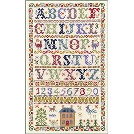 ABC Traditional Alphabet Sampler - Complete Cross Stitch kit on 14 aida with Clear Colour Chart
