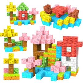 VIXA Magnetic Blocks, Toys, Spring World, Magnets, Building Blocks, Large Size, 1.3 inches (33 mm), 33 mm Puzzle, Construction Building Blocks, Kids, Boys and Girls, DIY Building Blocks, 60 Magnets,