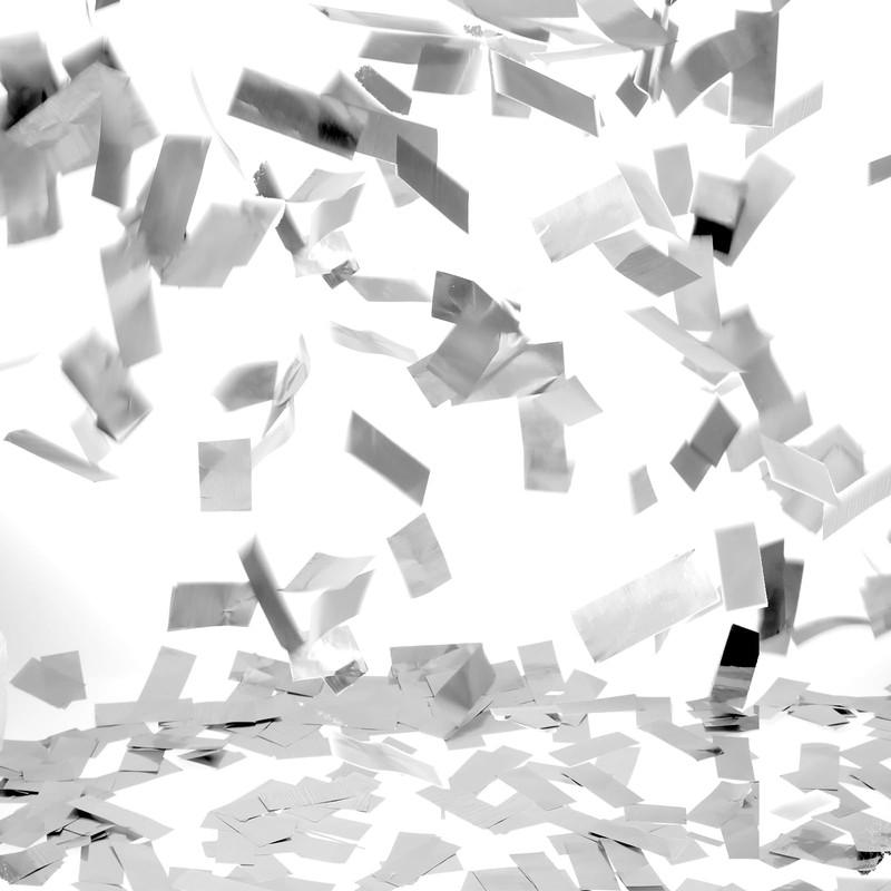 200g Rectangular Silver Metallic Confetti, Silver Confetti, Metallic Foil, Table