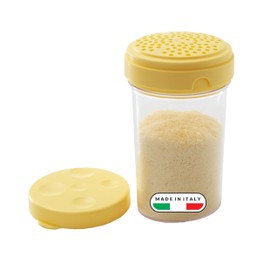Snips - Spargi Formaggio Grattugiato, Formaggiera da Tavola e Porta Formaggio da Frigorifero 2in1 - Contenitori per Alimenti con Spargitore e Sgrana Formaggi Integrato, 300 ml, Ø8.5x14.5 Made in Italy