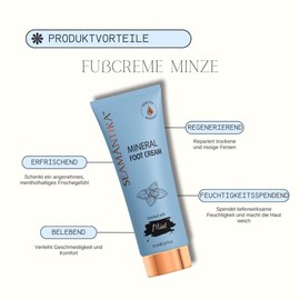 SEAMANTIKA - Mineral Foot Cream with Mint Oil - Moisturising and Refreshing - Suitable for all skin types - Repairs cracked heels - No parabens, sulphates, mineral oils - 75 ml