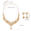Hicarer Bridal Teardrop Cluster Crystal Jewelry Set for Women Necklace