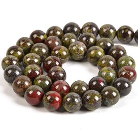 4mm Genuine Dragon Blood Jasper Bead Gemstone Round Semi Precious Loose Beads for Jewelry Making 15"