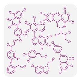 FINGERINSPIRE Chemical Structure Stencil 11.8x11.8inch Reusable Organic Chemistry Stencil Large Science Elements Drawing Template DIY Painting