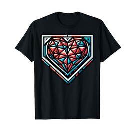 Geometric Heart Design With Colorful Triangles For Art T-Shirt