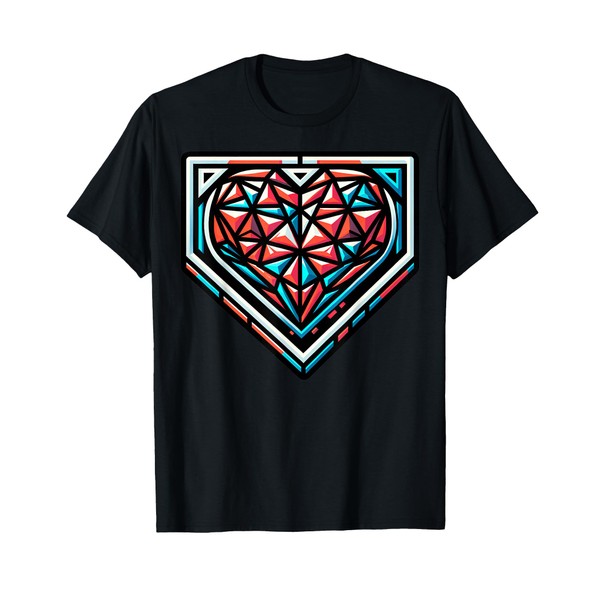 Geometric Heart Design With Colorful Triangles For Art T-Shirt