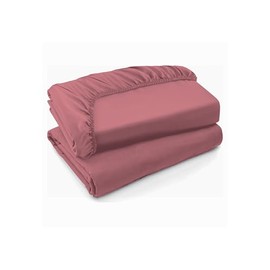 Premium Microfiber Fitted Bed Sheet, Soft and Wrinkle-Resistant (Rosewood Pink, Twin)