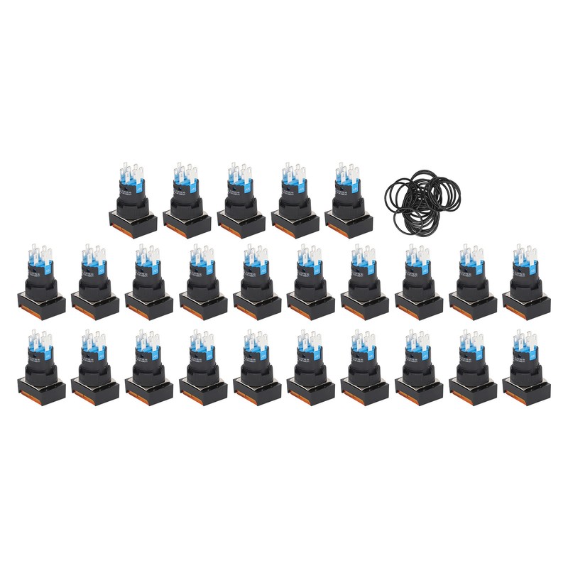 25PCS Button Switch with Control Light Electric Push Switch for
