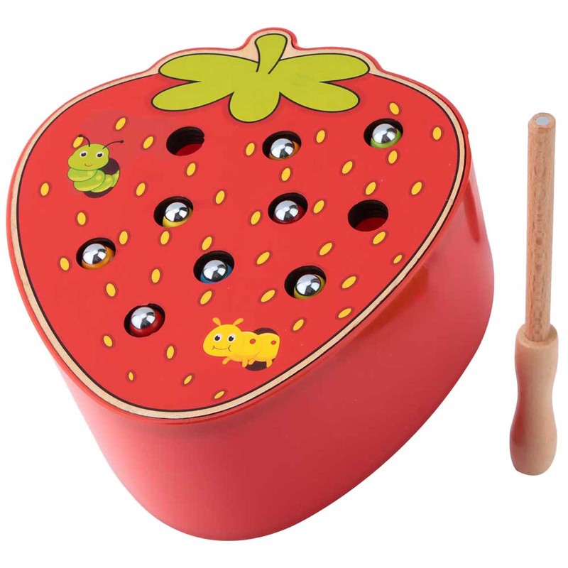 Capture Worm Magnetic Wooden Toy Kid Educational Intelligence Development Toys