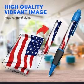 1 x Blue Ballpoint Pen (Black Ink) - American Flying Flag USA US #15623