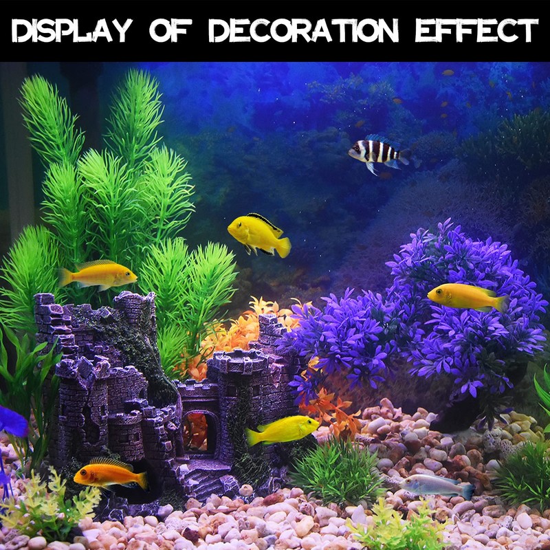 Aquarium Castle Fish Tank Bubbler Decorations for Aquatic Pets to