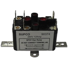 Supco 90380 General Purpose Fan Relay, 13 A Load Current, 24 V Coil Voltage, Normally Open and Normally Closed Contacts