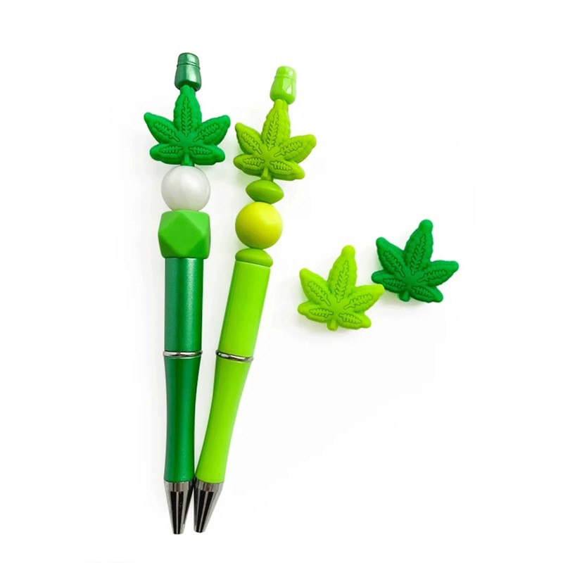 10PCS Maple Leaf Silicone Beads - Colorful Bulk Spacer Focal