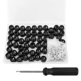 Pack of 60 feet for chopping board, small non-slip rubber feet for small devices, black, rubber feet for chopping boards, levelling screw foot pads, non-slip with stainless steel screws