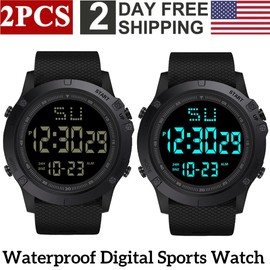 Waterproof Digital Sports Watch Military Tactical LED Backlight Men's Wristwatch