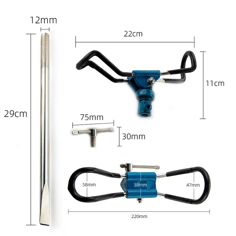 Stainless Steel Fishing Rod Holder Ground Support Stand 360 Degree