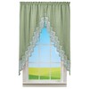 Collections Etc Elegant Lace Border Trim & Solid-Color Window Curtain
