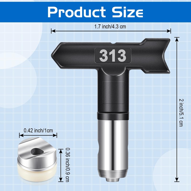 Zhengmy 12 Pcs Airless Paint Sprayer Tips Reversible Spray Tips