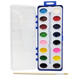 Color Swell 16 Color Watercolor Paint Pack with Wood Brushes Washable Water Colors