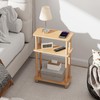 Apicizon Small Narrow Side Table, 3-Tier Skinny End Table for