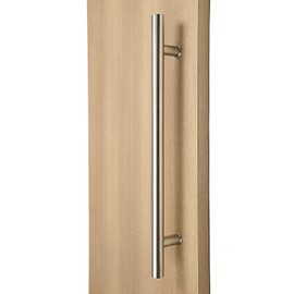 Strongar Modern & Contemporary Round Bar/Ladder/H-Shape Style Push-Pull Stainless-Steel Door Handle - Satin Brushed Finish