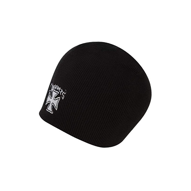Maltese Cross Choppers Embroidered Black Beanie - Single Piece
