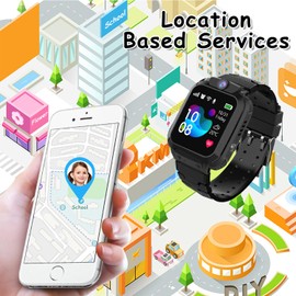 Puhiuyoi GPS Smartwatch Children, Smart Watch with Phone, IP68 Waterproof, SOS, Voice Chat, Touchscreen, Camera, Games, Alarm Clock, Children's Smartwatch for Boys Girls 4-12 Years Gift