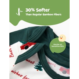 PATPAT Baby Bodysuits - Soft Viscose Made from Bamboo - Long Sleeve Funny for Boys and Girls -Newborn Infant Toddler Gift Clothes- 2 Pack L-Christmas 12-18 Months