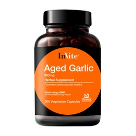 Invite Health - Aged Garlic - Aged Garlic Supports The Heart and Immune System - 60 Day Supply - 200 Vegetarian Capsules (1)