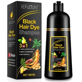 3-in-1 Herbal Hair Dye Shampoo, Natural Black Hair Colour Solution for Women & Men, Herbal Hair Dye Shampoo Deeply Nourishing