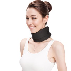 Malloraned Women Neck Brace for Neck Pain,Soft Neck Support Brace Cervical Collar,Ideal for Neck Strain, Cervical Spondylosis,Men Neck Collar for Sleeping,Working,Traveling (L, Beige)